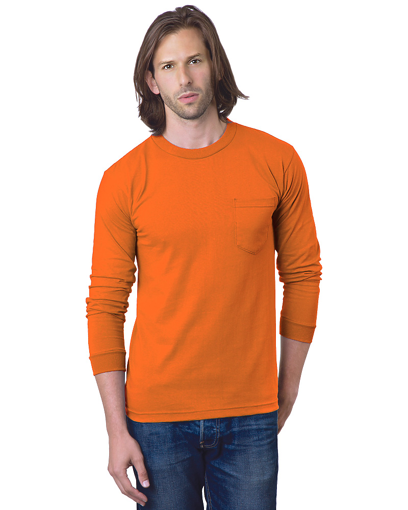 8100 6.1 OZ POCKET L/S CREW