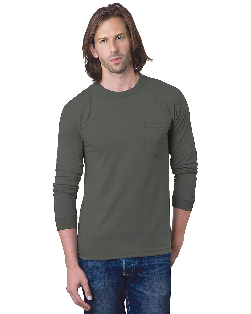 8100 6.1 OZ POCKET L/S CREW