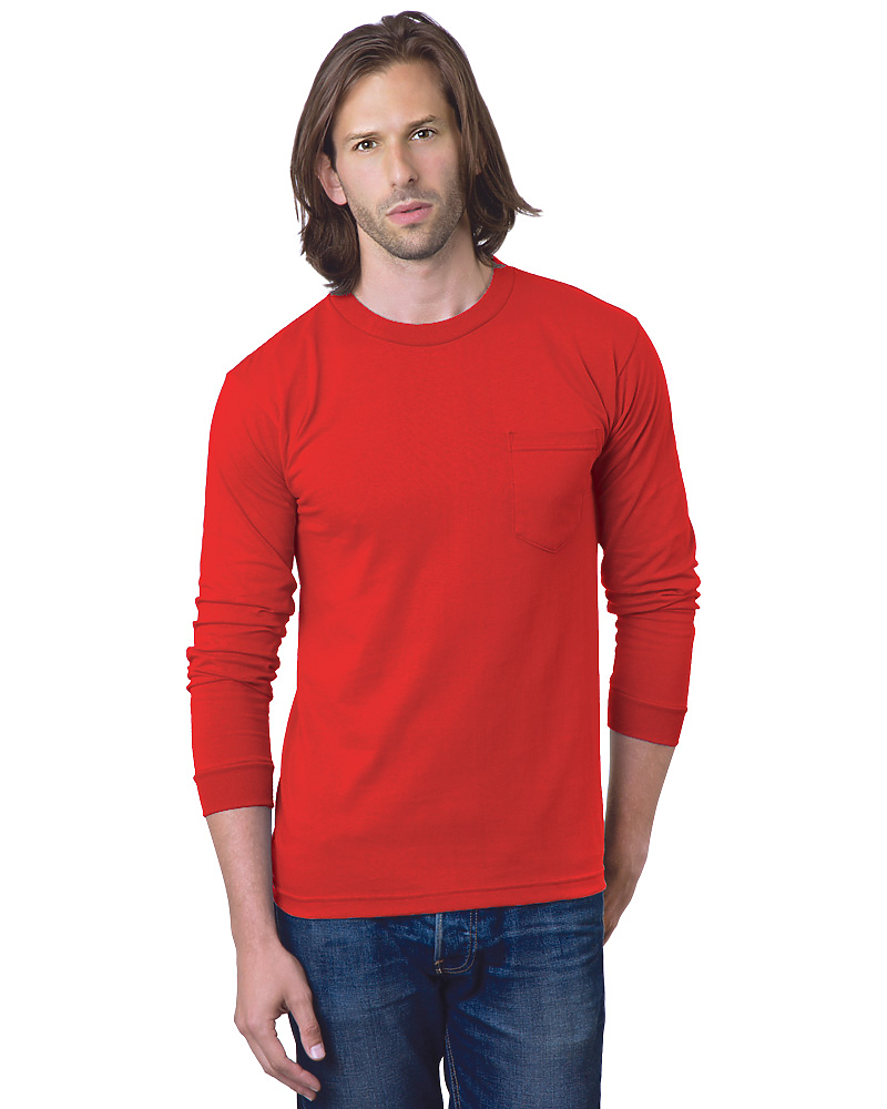 8100 6.1 OZ POCKET L/S CREW