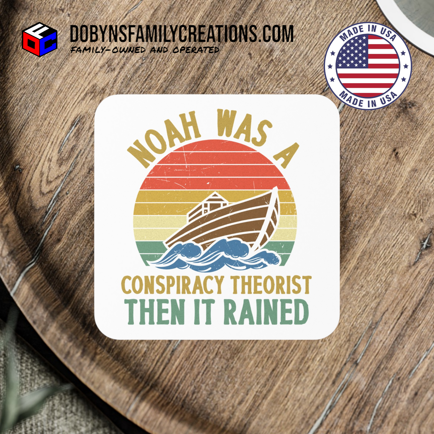 Noah Conspiracy Colorful Coaster