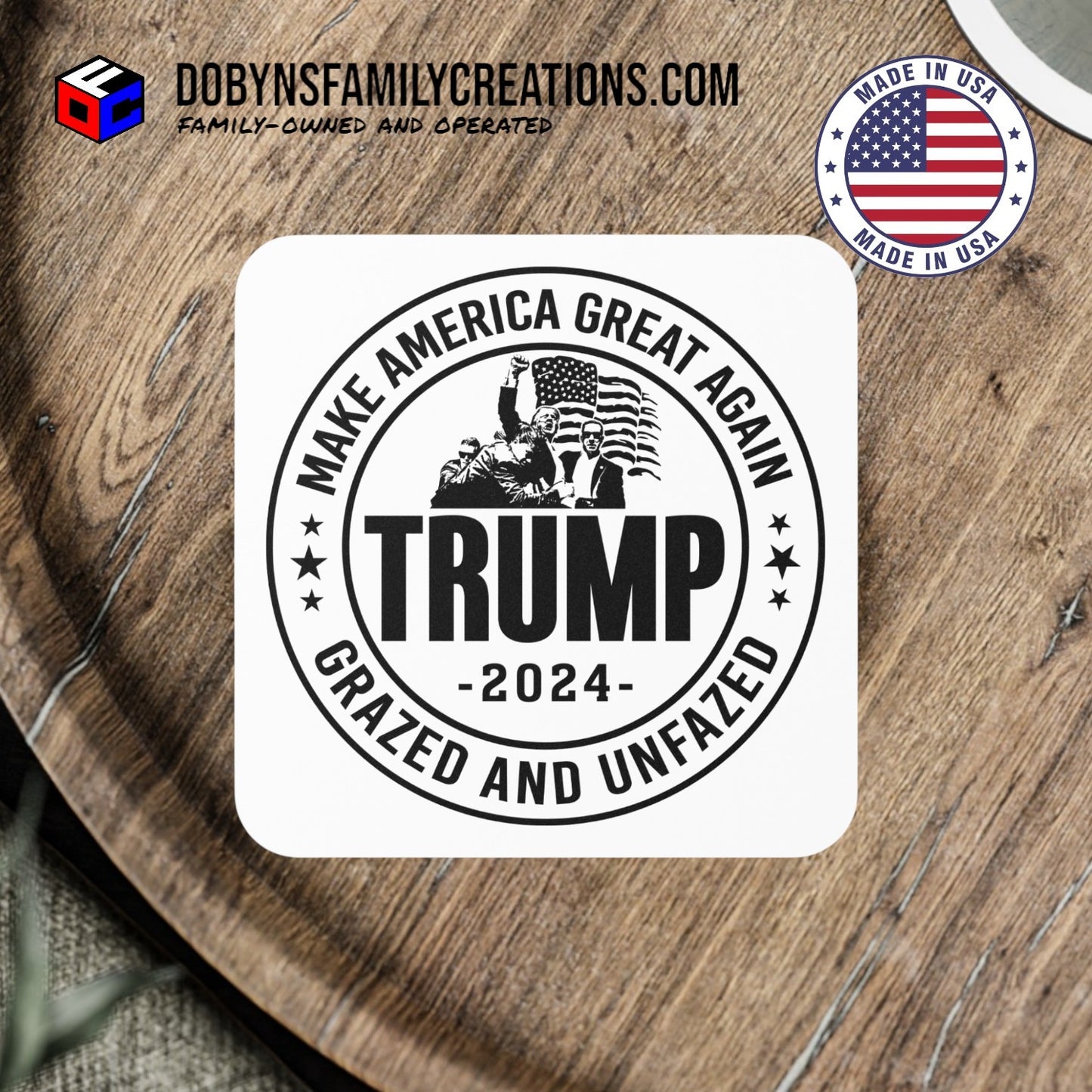 Trump Grazed And Unfazed Coaster