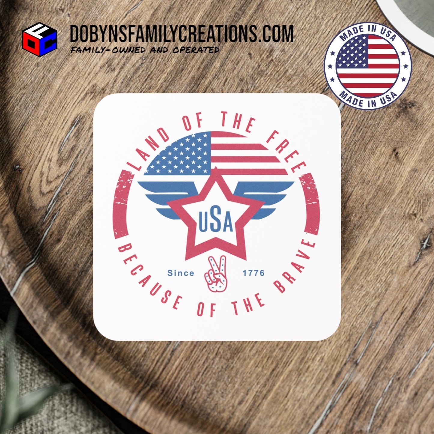 Land Of The Free USA Coaster