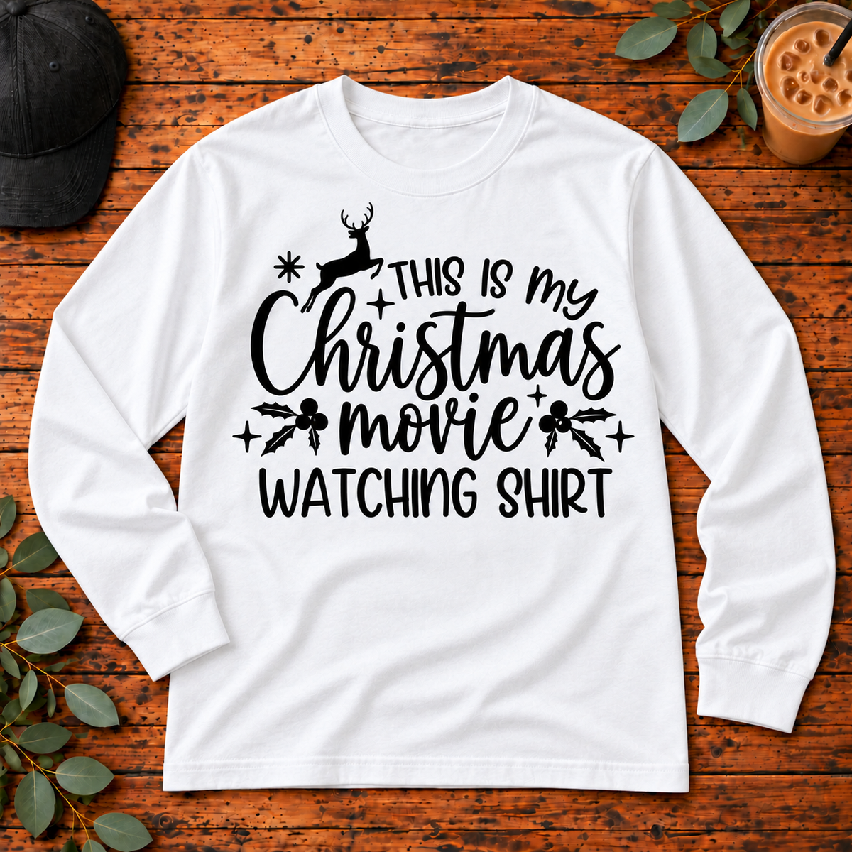 This Is My Christmas Movie Watching Shirt design on a single garment, Dobyns Family Creations