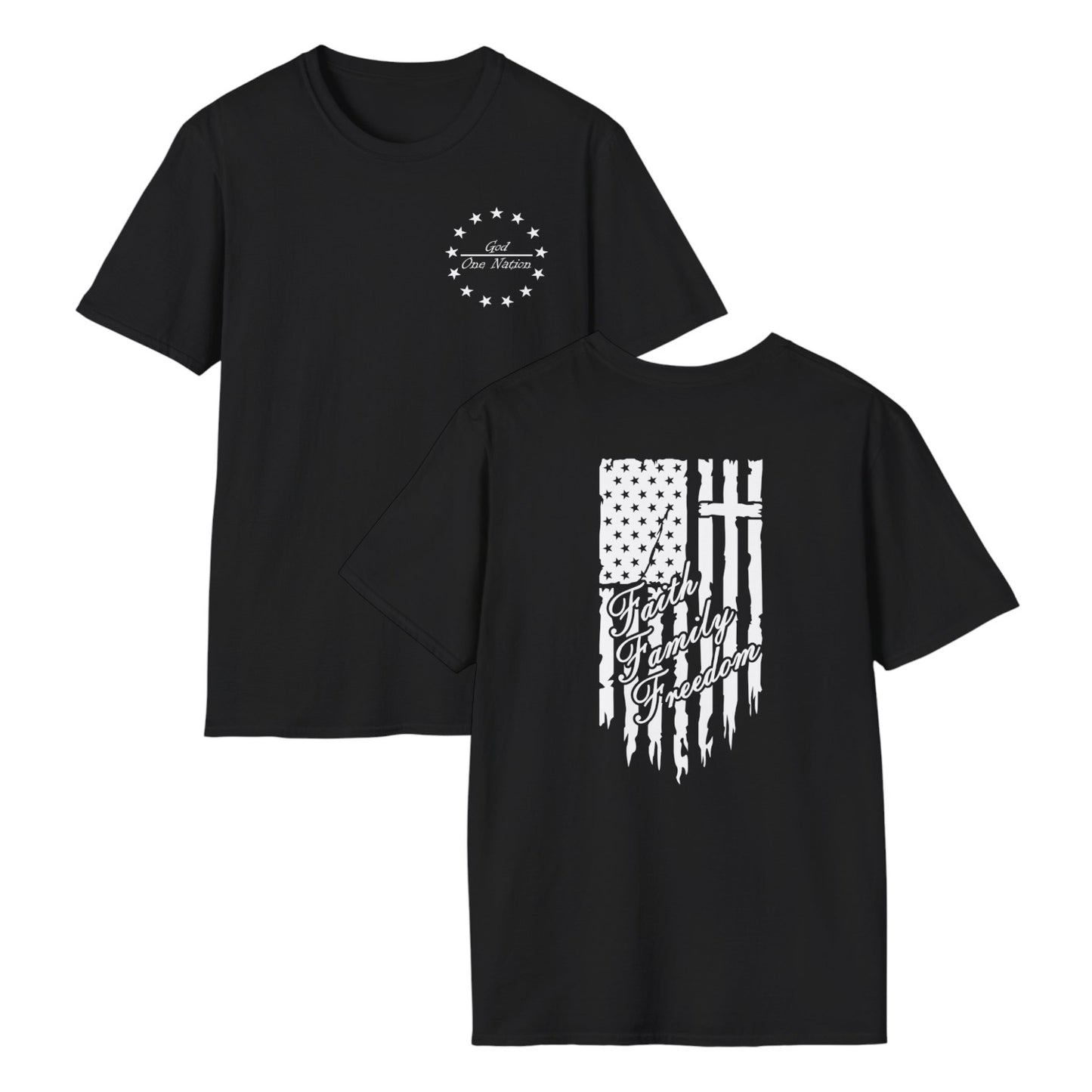 One Nation Under God - Faith Family Freedom Cotton Tee Shirt