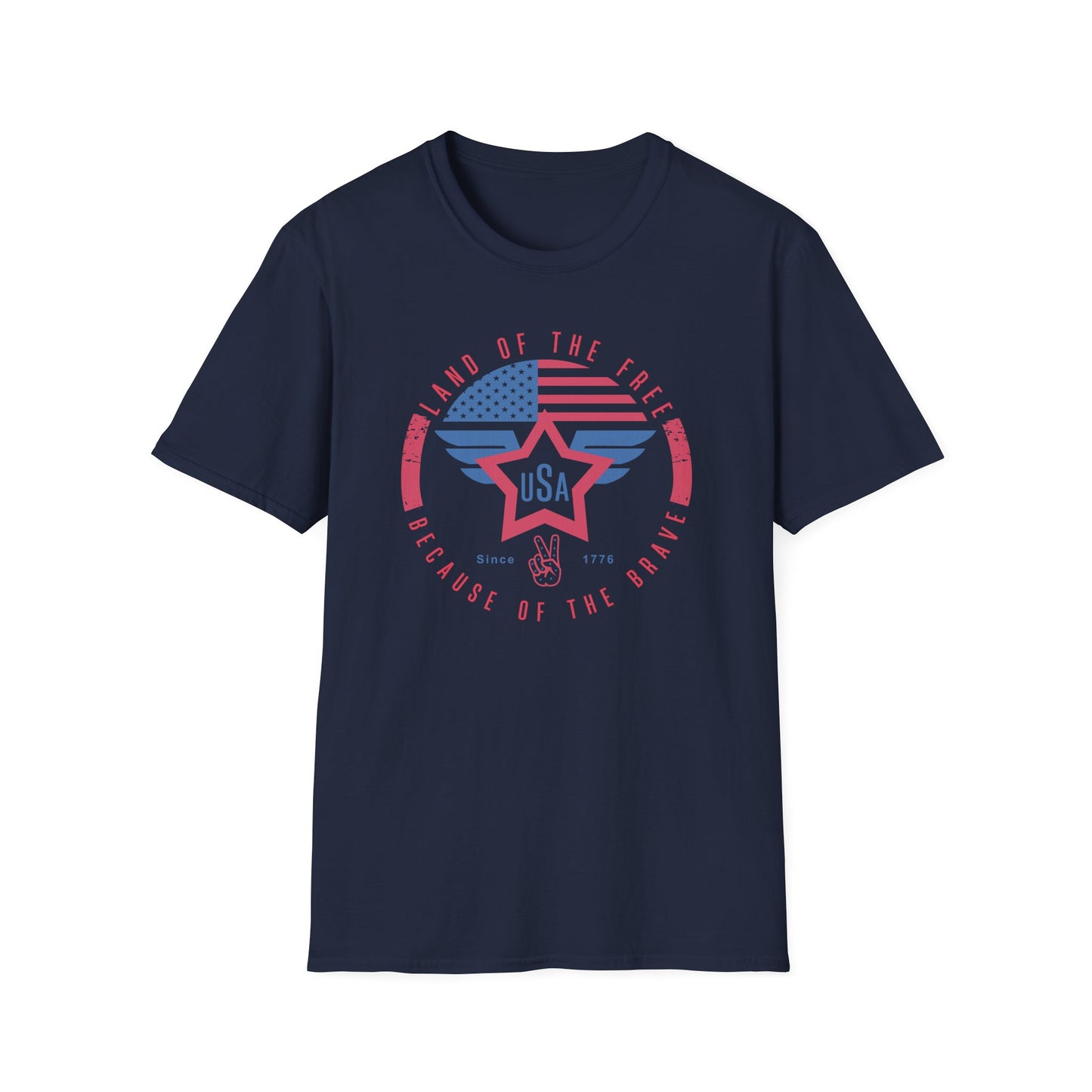 Land of The Free USA Cotton Tee Shirt