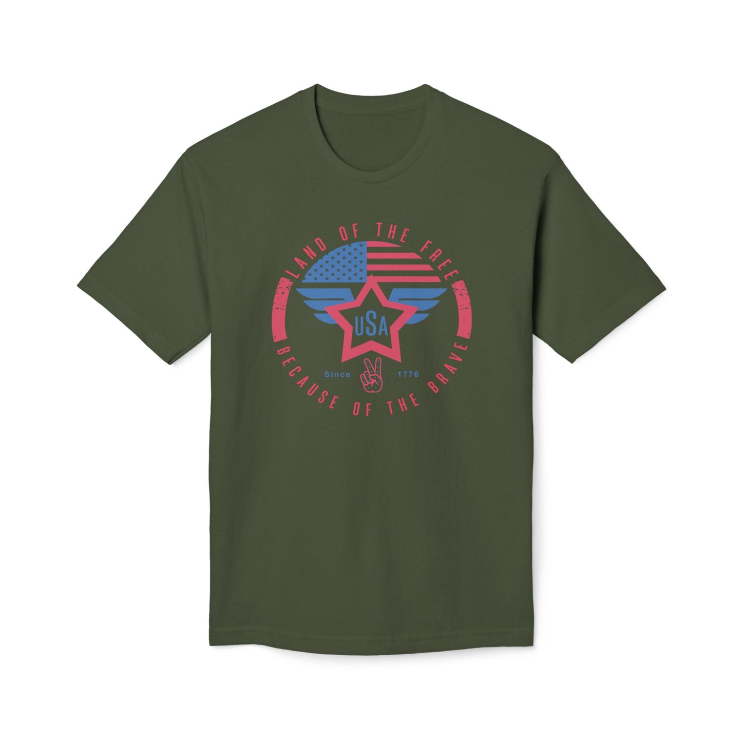 Land of The Free USA Cotton Tee Shirt