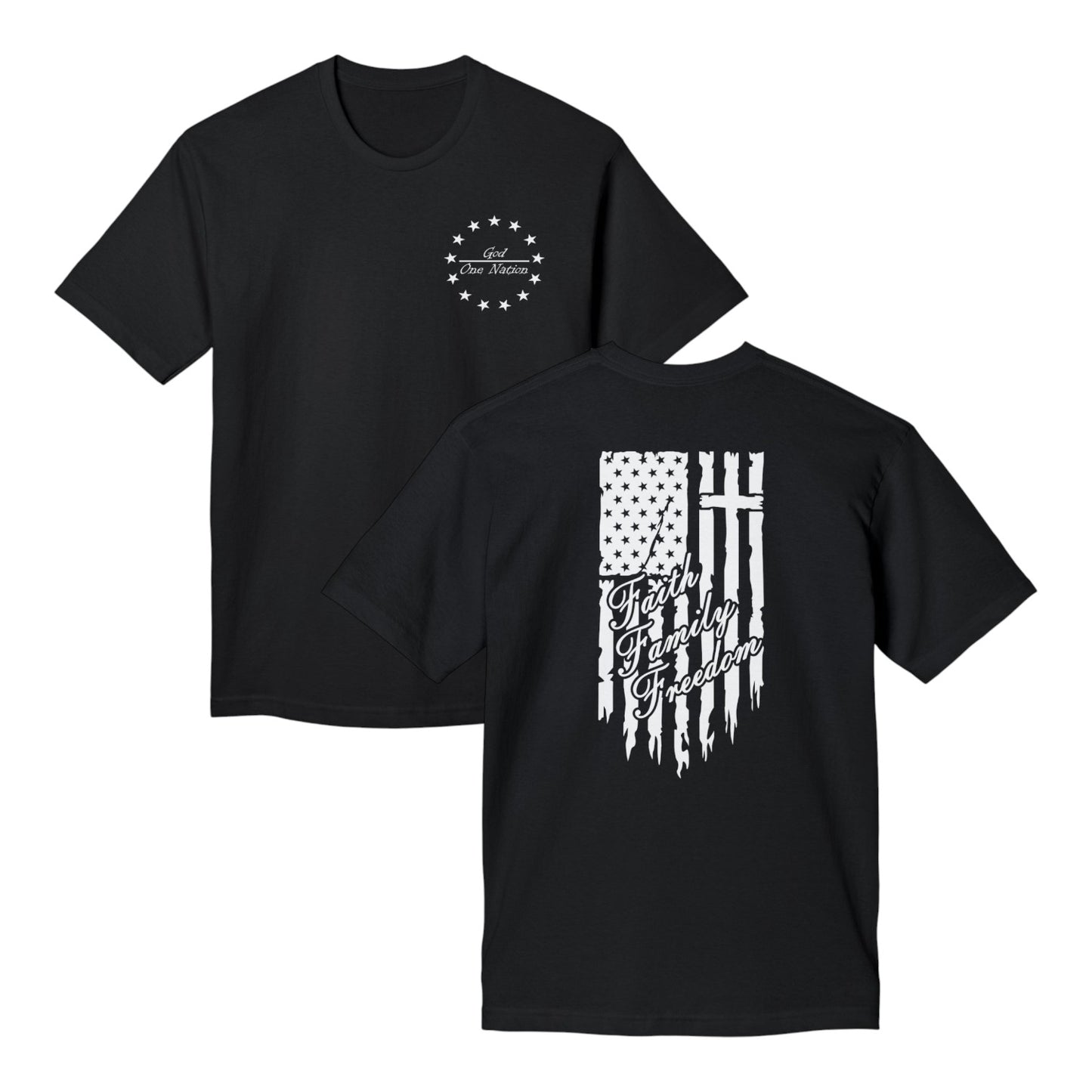 One Nation Under God - Faith Family Freedom Cotton Tee Shirt