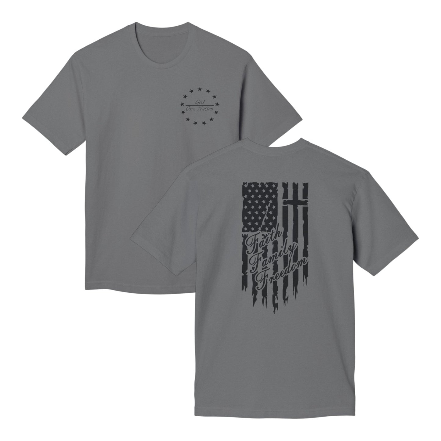 One Nation Under God - Faith Family Freedom Cotton Tee Shirt