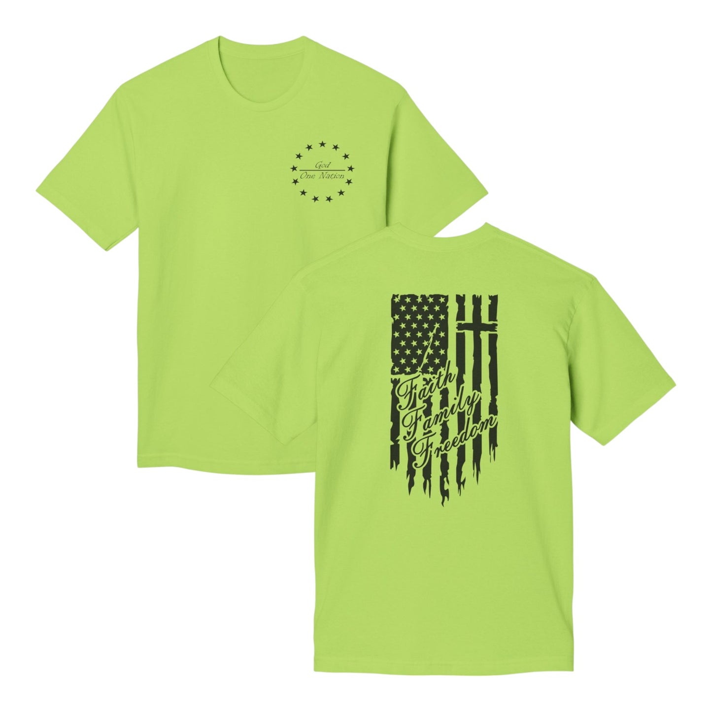 One Nation Under God - Faith Family Freedom Cotton Tee Shirt