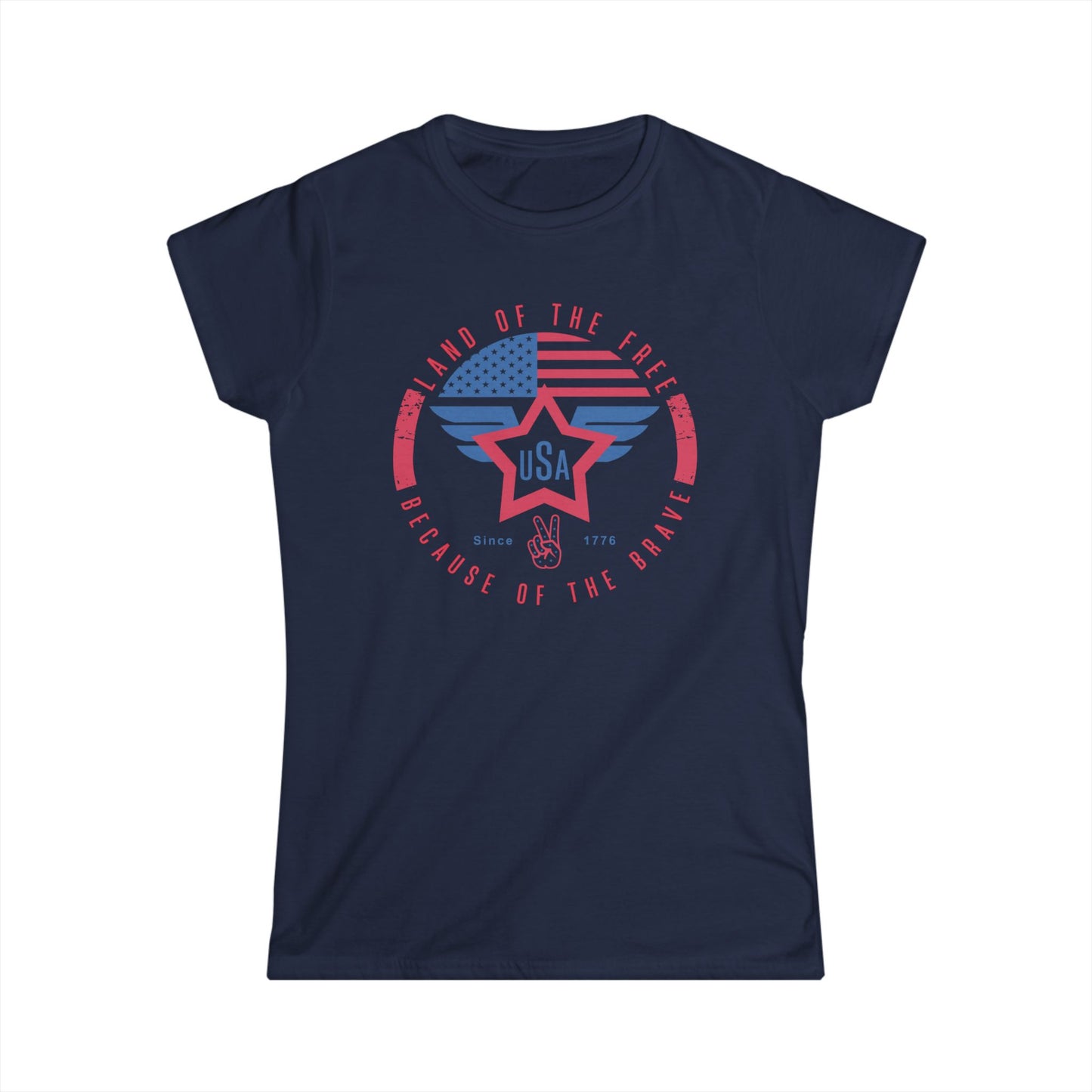 Land of The Free USA Cotton Tee Shirt
