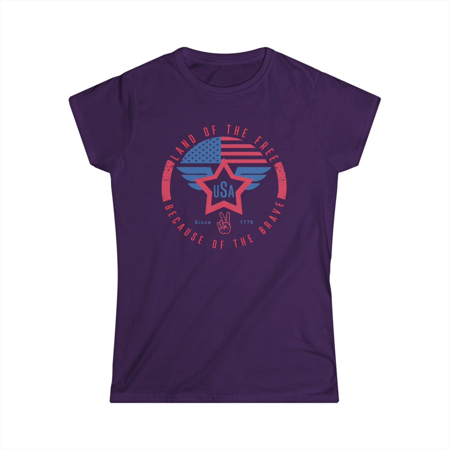 Land of The Free USA Cotton Tee Shirt