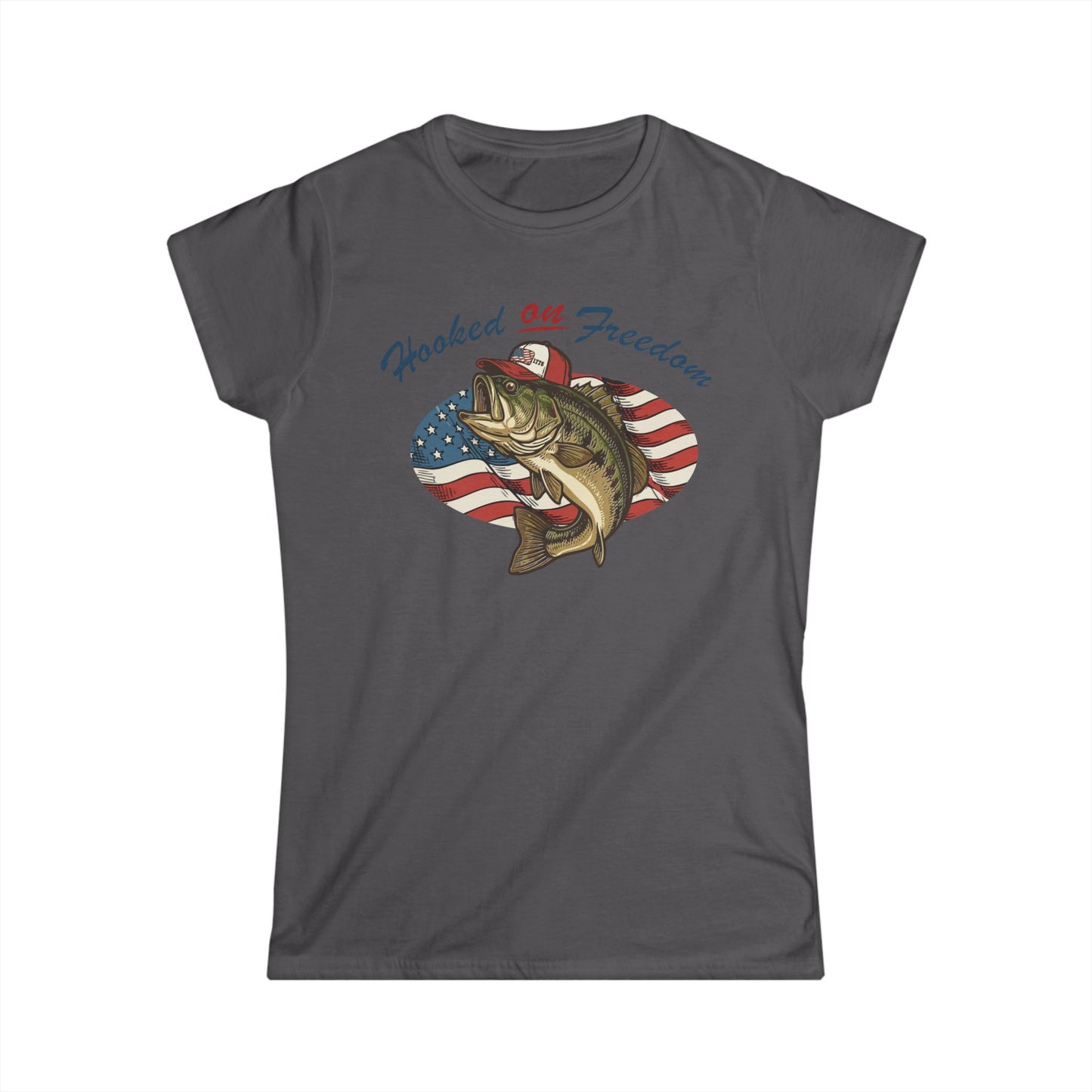 1776 Fish Hooked on Freedom Cotton Tee Shirt