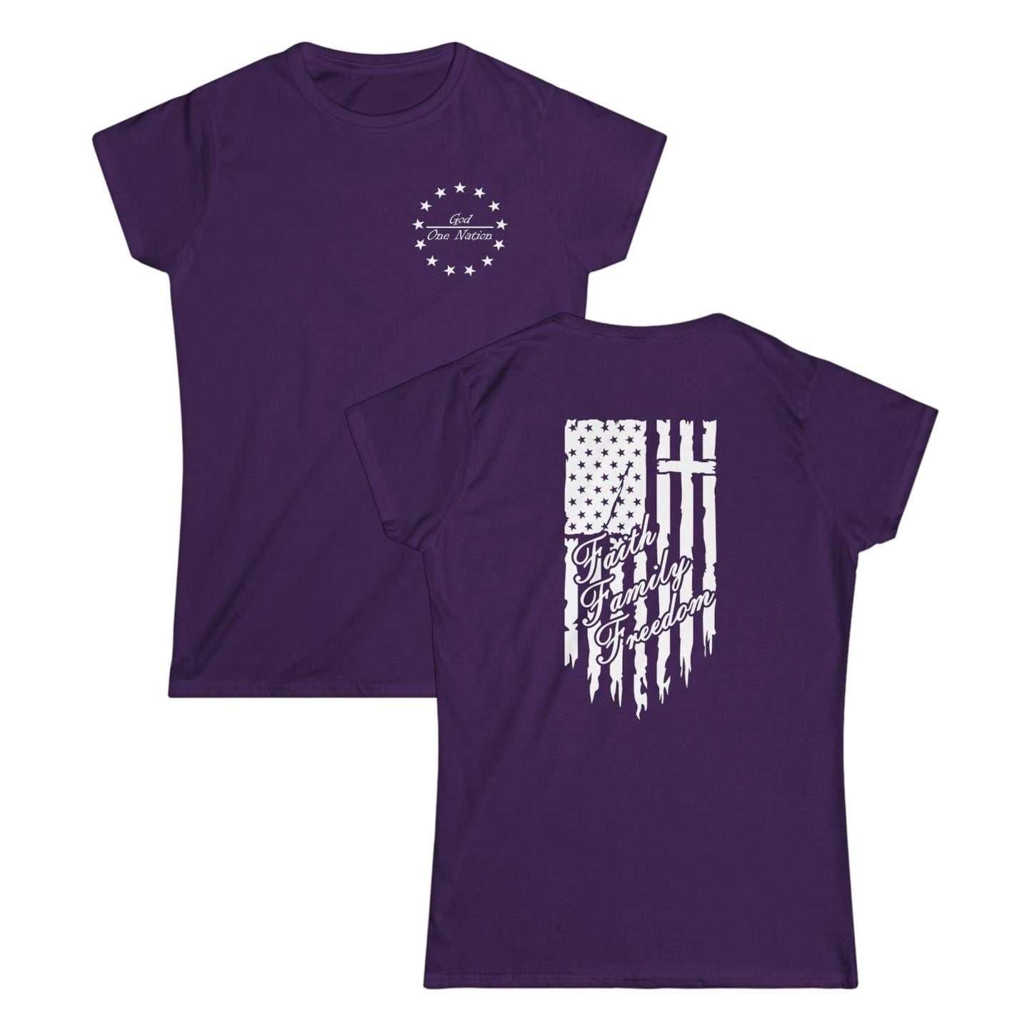 One Nation Under God - Faith Family Freedom Cotton Tee Shirt