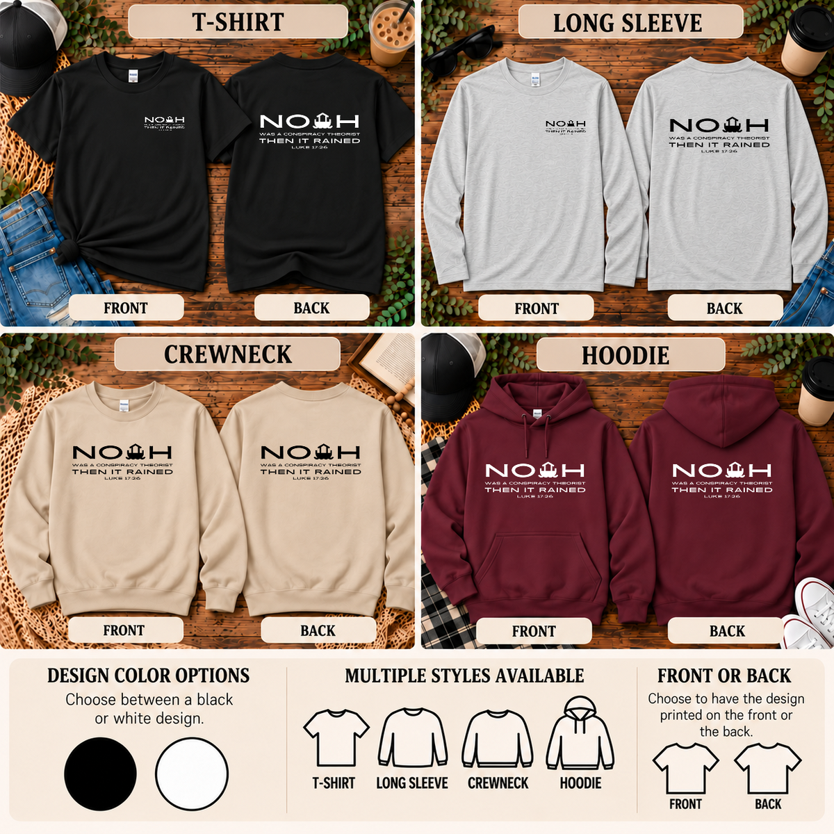 Noah Was a Conspiracy Theorist Christian Shirt, Crewneck & Hoodie