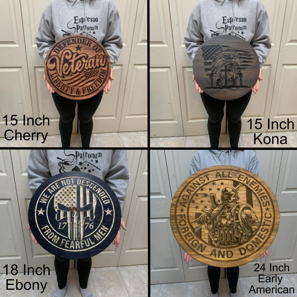 a group of four pictures of a person holding a plaque