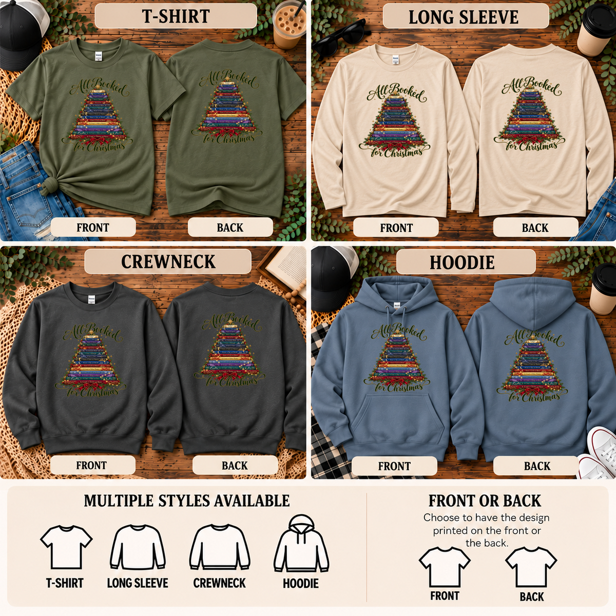 All Booked for Christmas Shirt | Christmas Book Lover Apparel