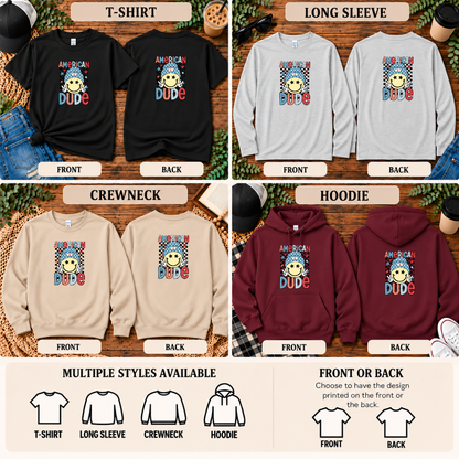 American Dude | Patriotic T-Shirt, Long Sleeve, Crewneck & Hoodie