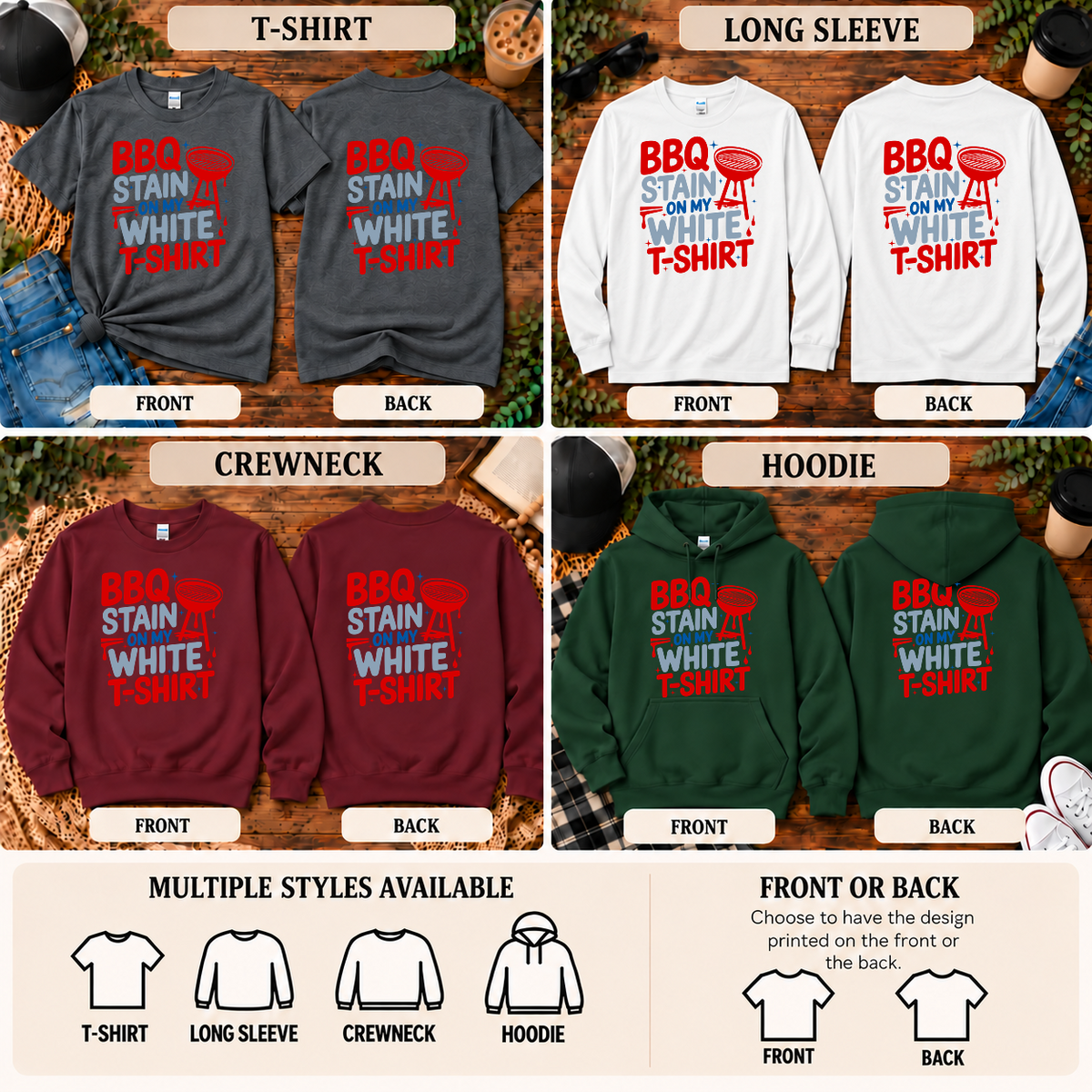 BBQ Stain on My White T-Shirt | Funny BBQ & Grilling Shirt