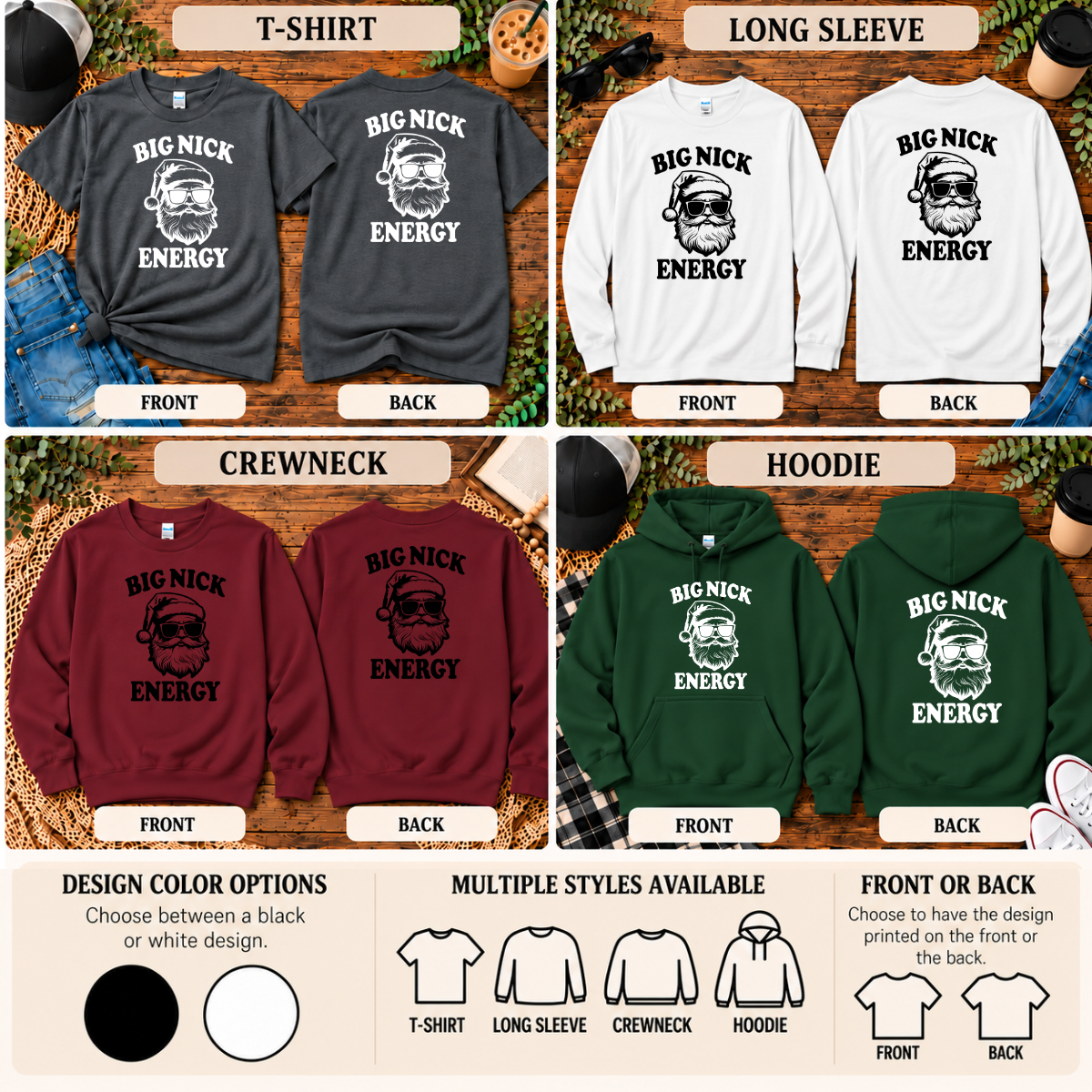 Big Nick Energy | Funny Christmas T-Shirt, Long Sleeve, Crewneck & Hoodie
