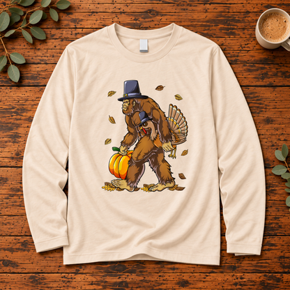 Thanksgiving Bigfoot | Funny Sasquatch Turkey T-Shirt, Long Sleeve, Crewneck & Hoodie
