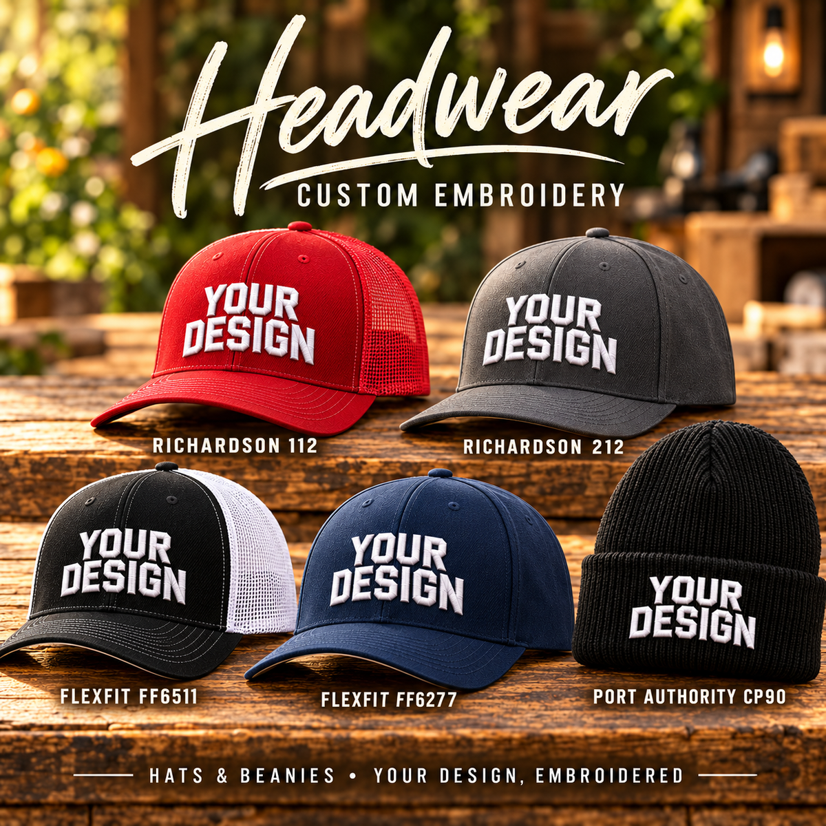 Custom Embroidered Hats & Beanies — Your Design
