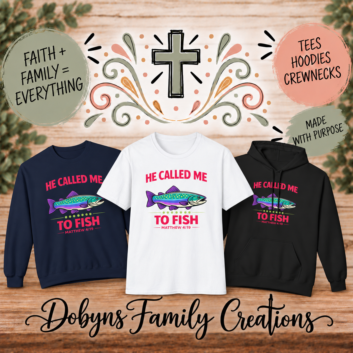He Called Me to Fish – Christian Fishing Shirt, Crewneck & Hoodie