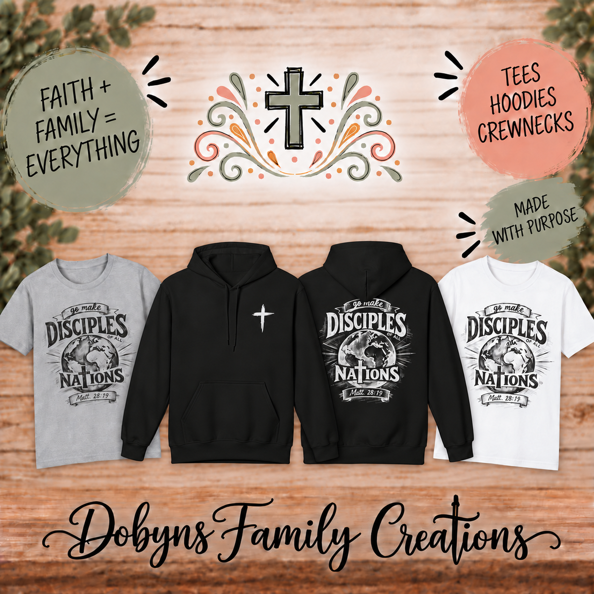 Go Make Disciples of All Nations – Christian Shirt, Crewneck & Hoodie