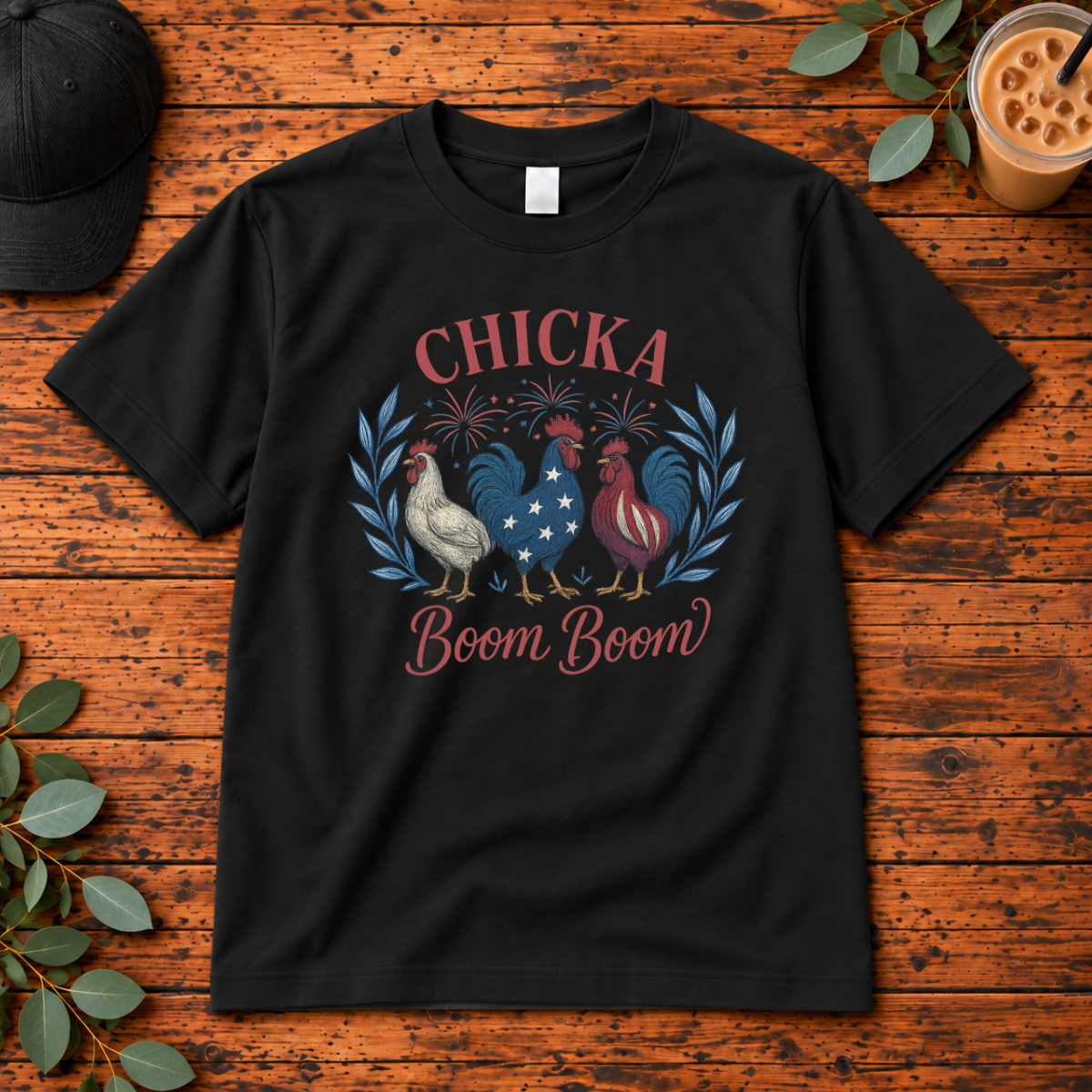 Chicka Boom Boom | Patriotic Chicken T-Shirt, Long Sleeve, Crewneck & Hoodie