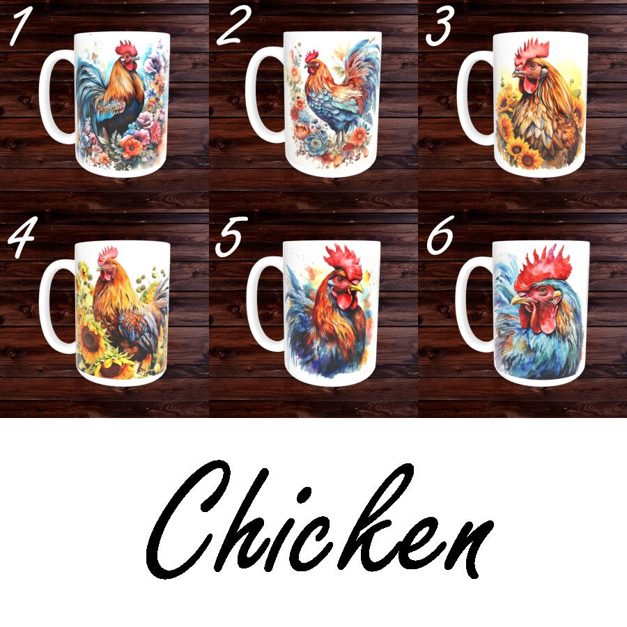 Chicken Mugs - Animal Coffee Cup - Farm Mug