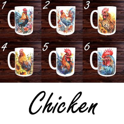 Chicken Mugs - Animal Coffee Cup - Farm Mug