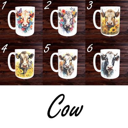 Cow Mugs - Animal Coffee Cup - Farm Mug