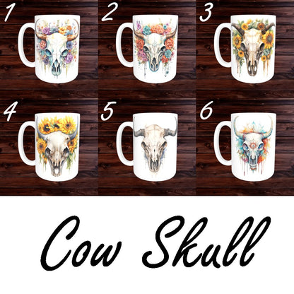 Cow Skull Mugs - Animal Coffee Cup - Farm Mug