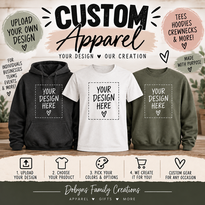 Custom Logo Shirt, Crewneck Sweatshirt, Hoodie