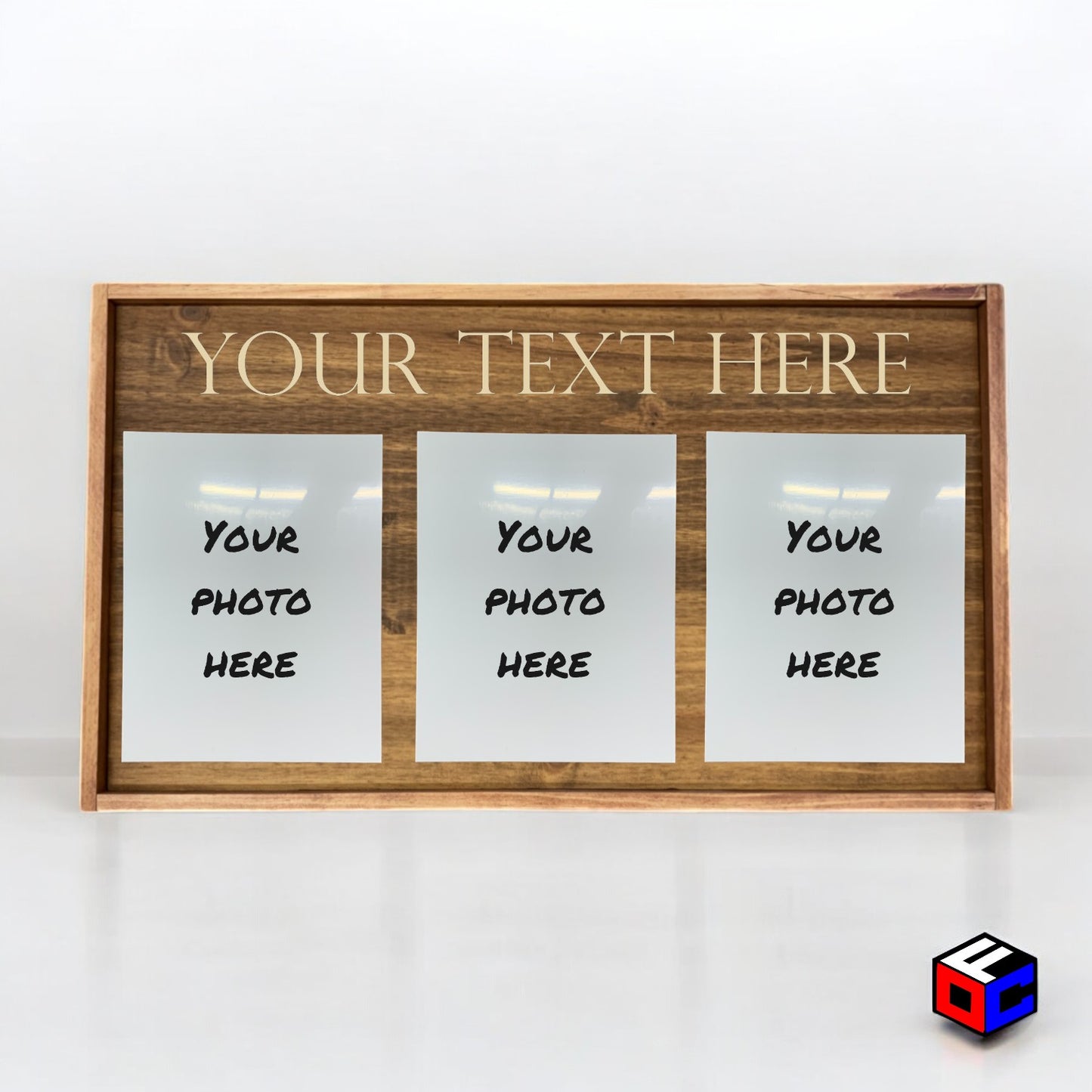 Personalized Triple Small Metal Photo in Magnetic Shadow Frame with Custom Engraving - Personalized Gift - Wall Art