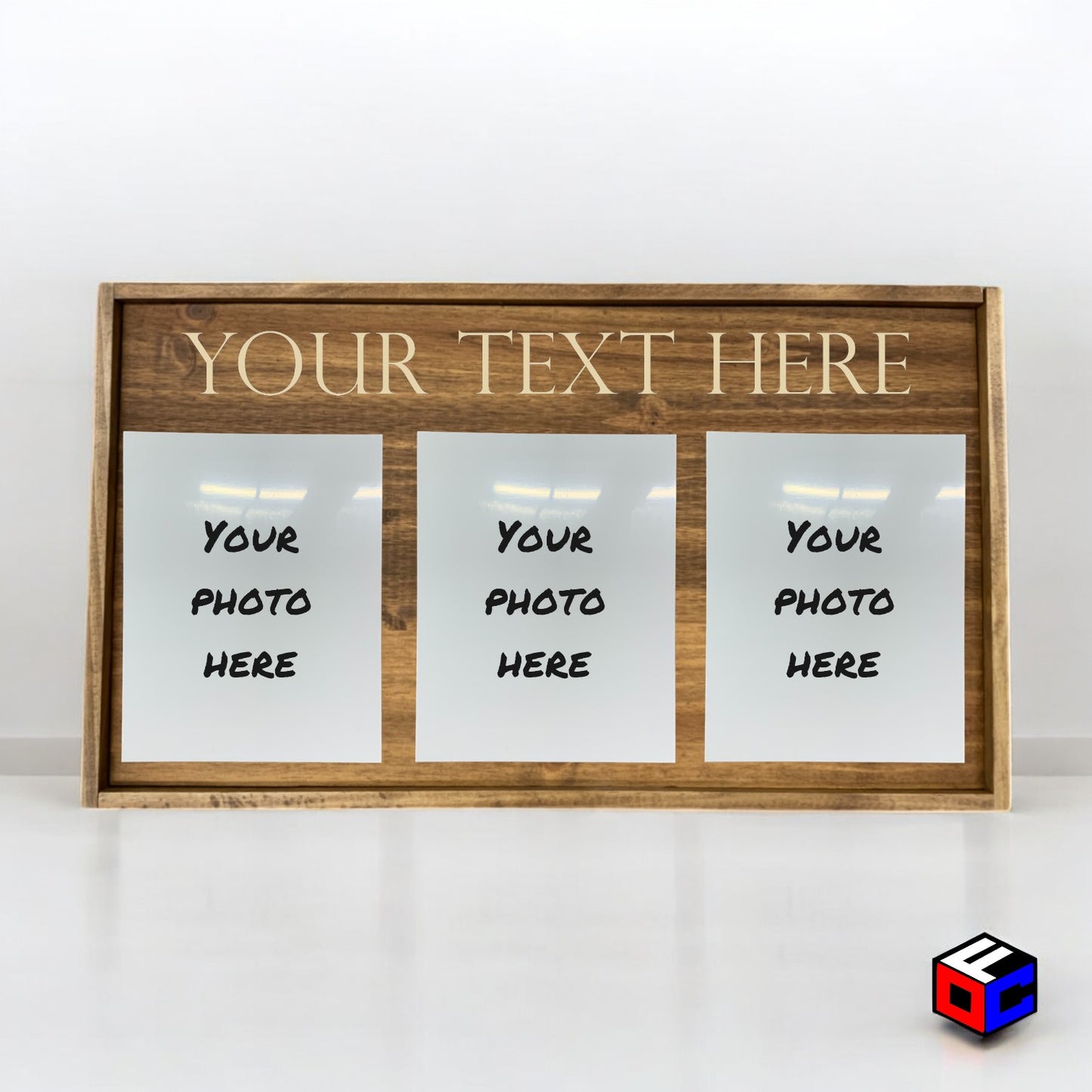 Personalized Triple Small Metal Photo in Magnetic Shadow Frame with Custom Engraving - Personalized Gift - Wall Art