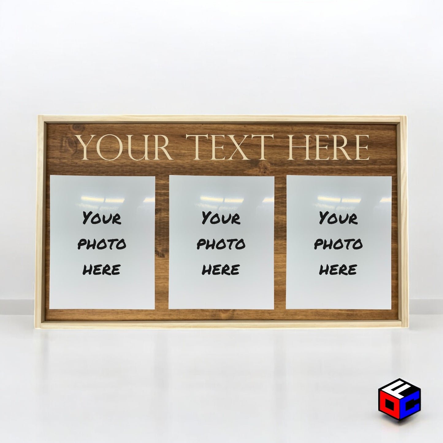 Personalized Triple Small Metal Photo in Magnetic Shadow Frame with Custom Engraving - Personalized Gift - Wall Art