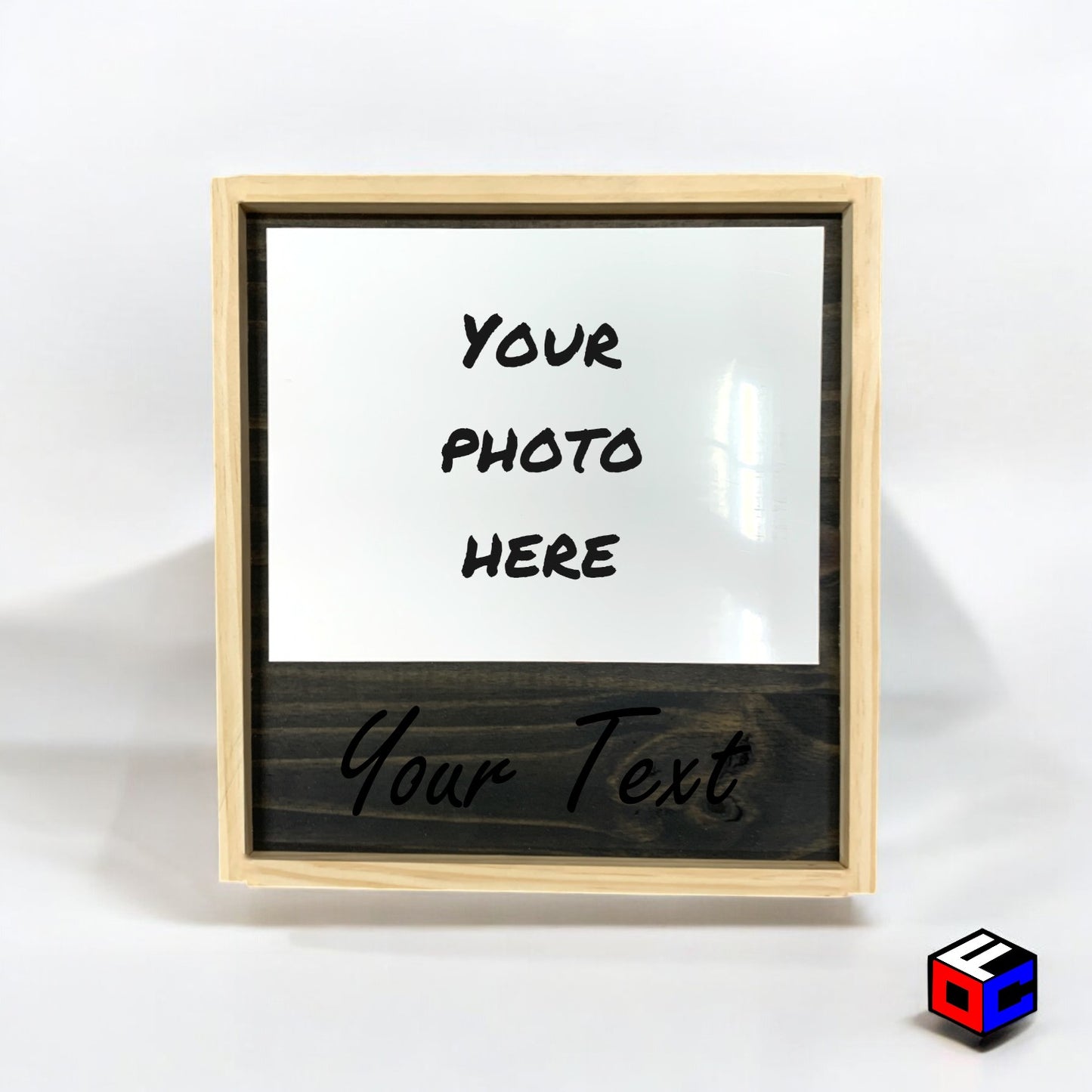 Personalized Horizontal Small Metal Photo in Magnetic Shadow Frame with Custom Engraving - Personalized Gift - Wall Art