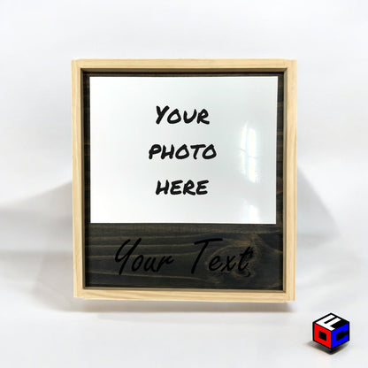 Personalized Horizontal Small Metal Photo in Magnetic Shadow Frame with Custom Engraving - Personalized Gift - Wall Art