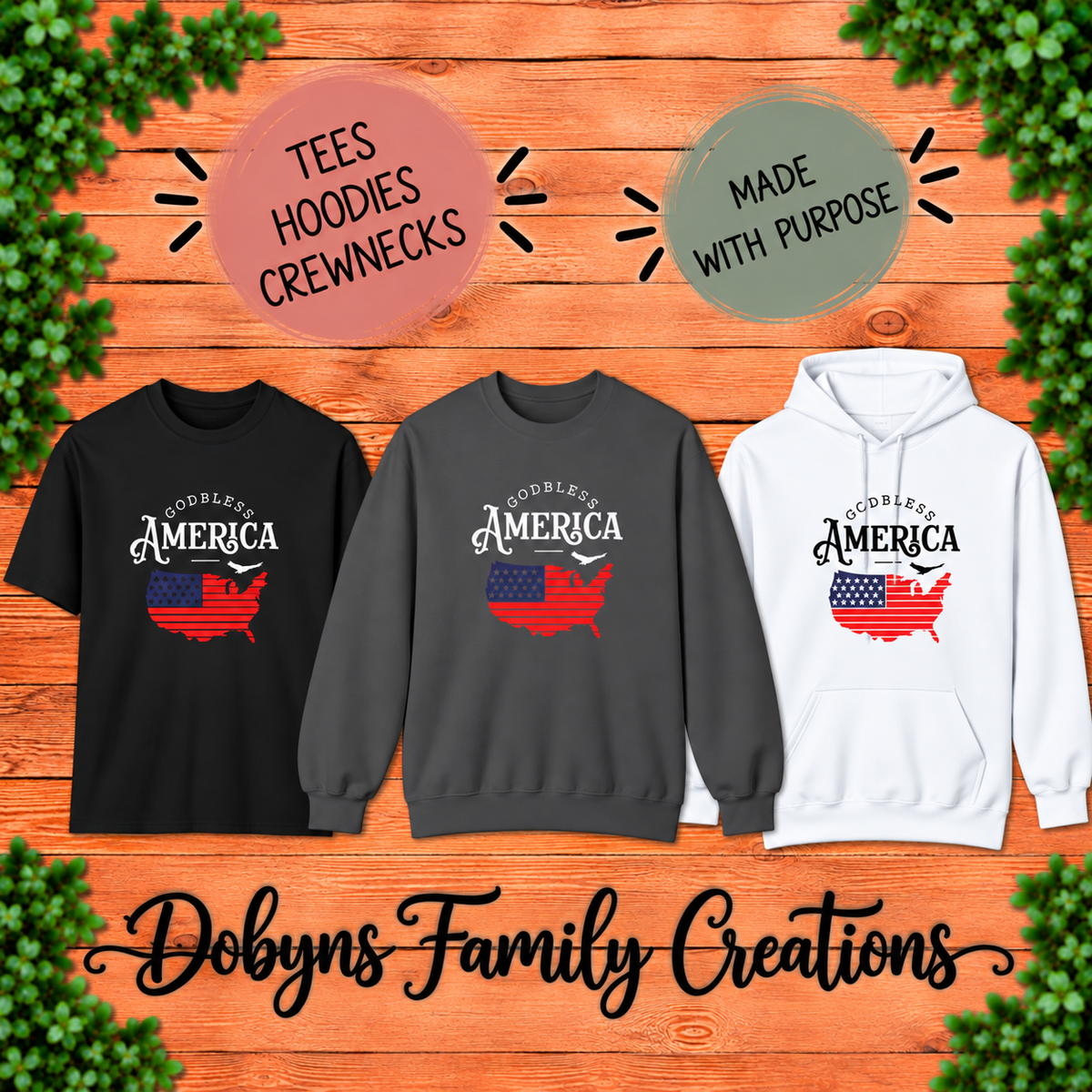 God Bless America | Patriotic American Shirt, Crewneck & Hoodie