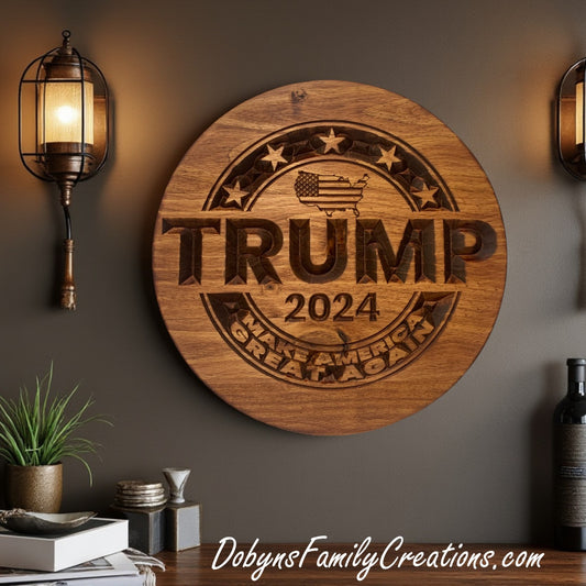 TRUMP 2024 - Make America Great Again Engraved Sign