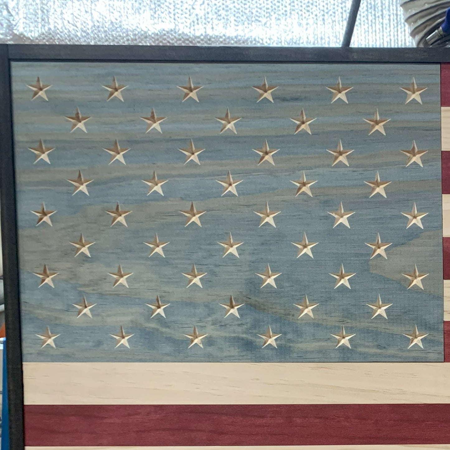 2nd Amendment Engraved USA Flag with Frame