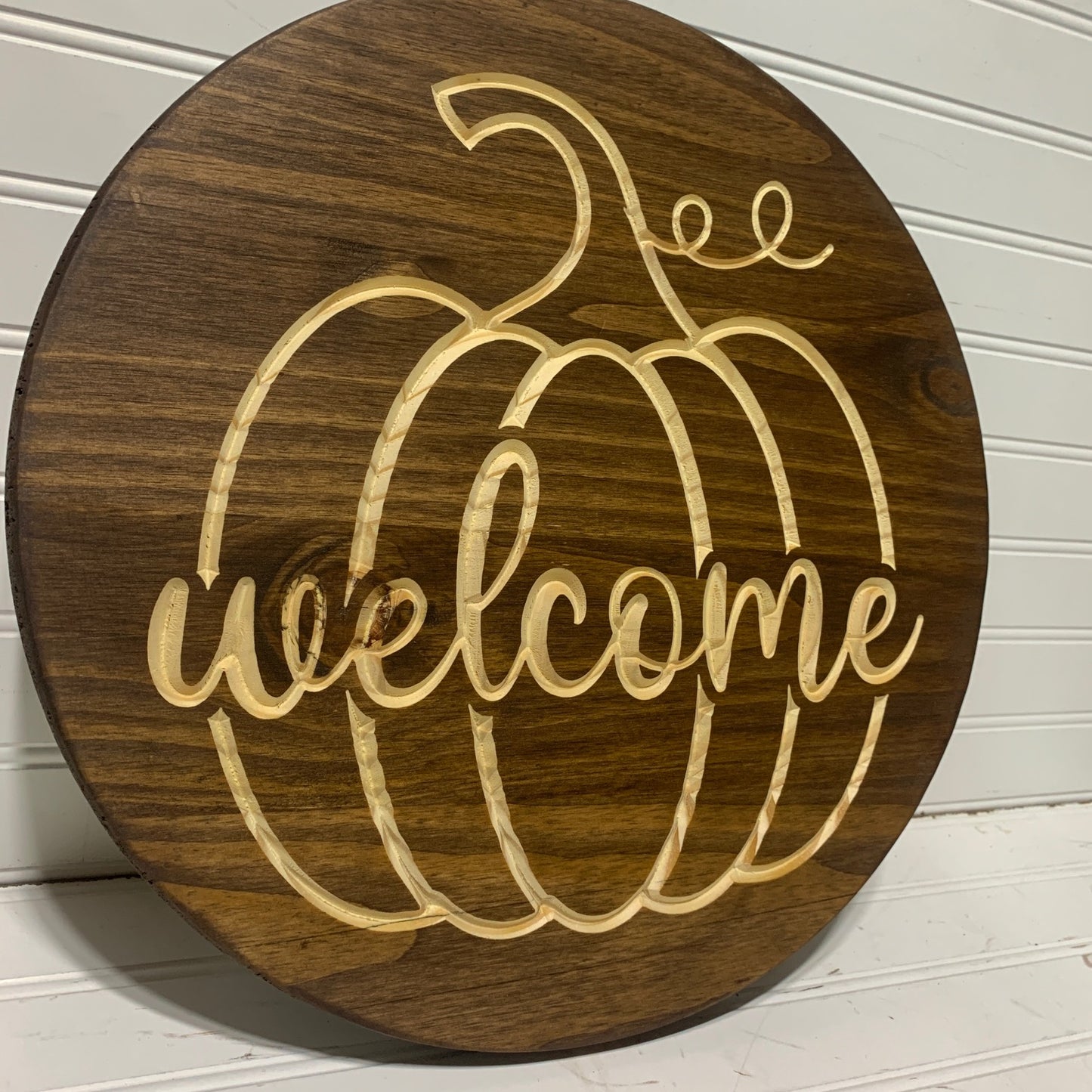 Welcome Pumpkin Engraved Sign