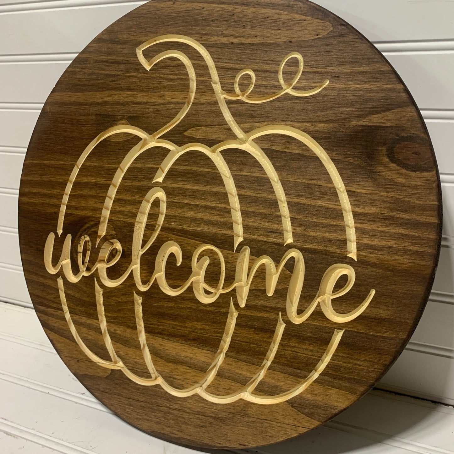 Welcome Pumpkin Engraved Sign