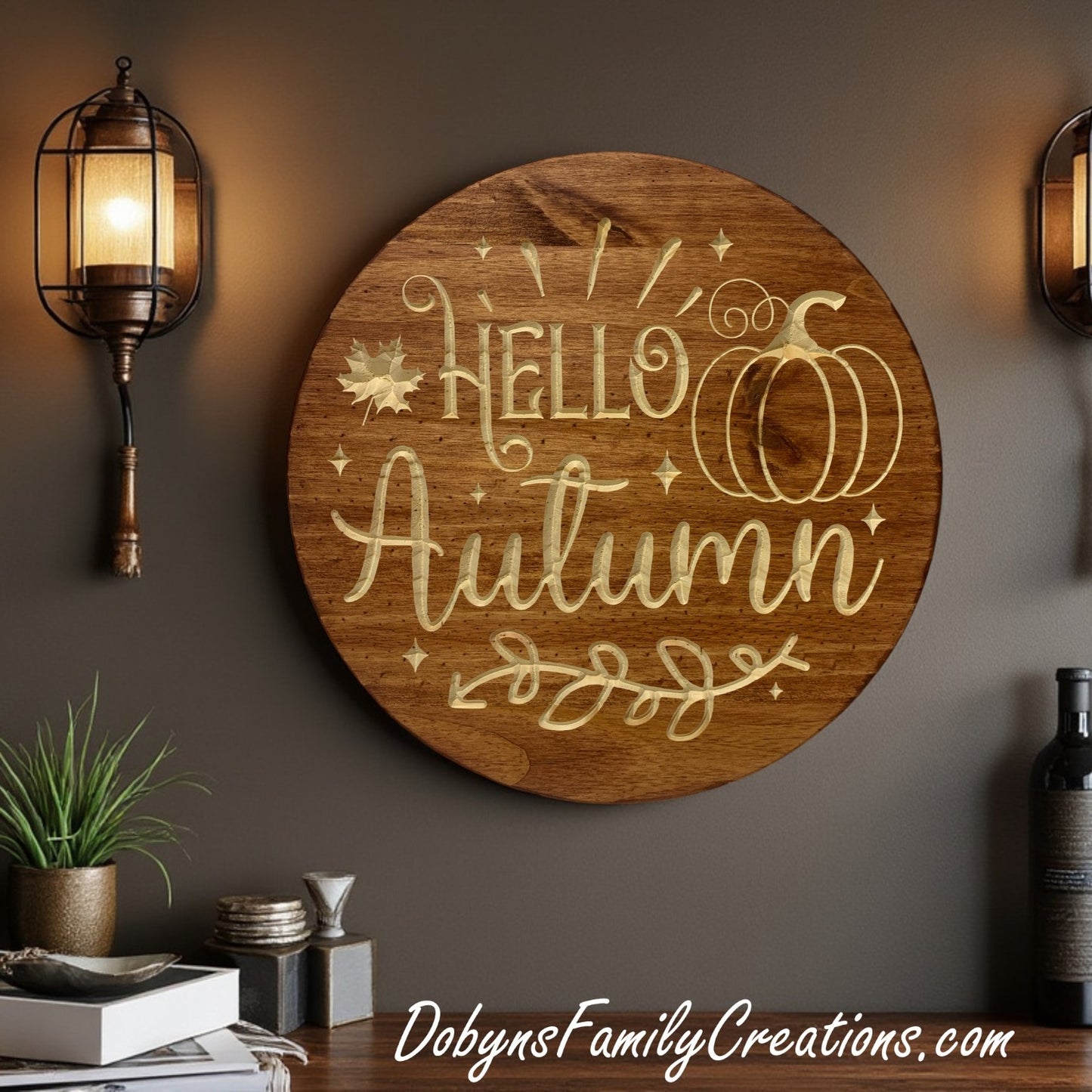 Hello Autumn Engraved Sign