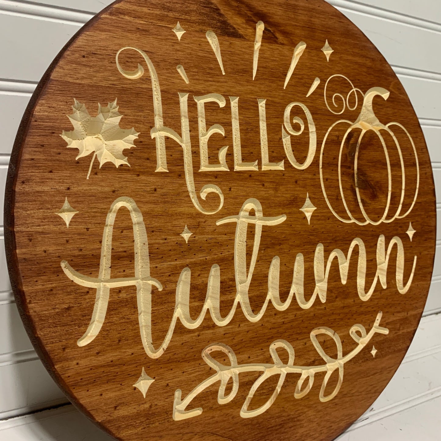 Hello Autumn Engraved Sign