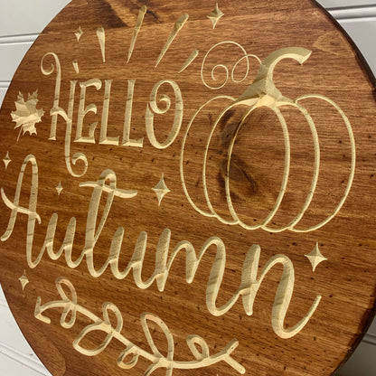 Hello Autumn Engraved Sign