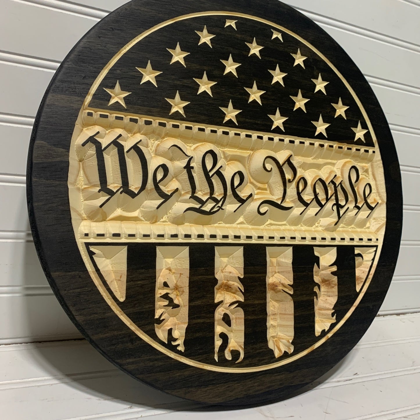 We the People Distress Flag Engraved Sign