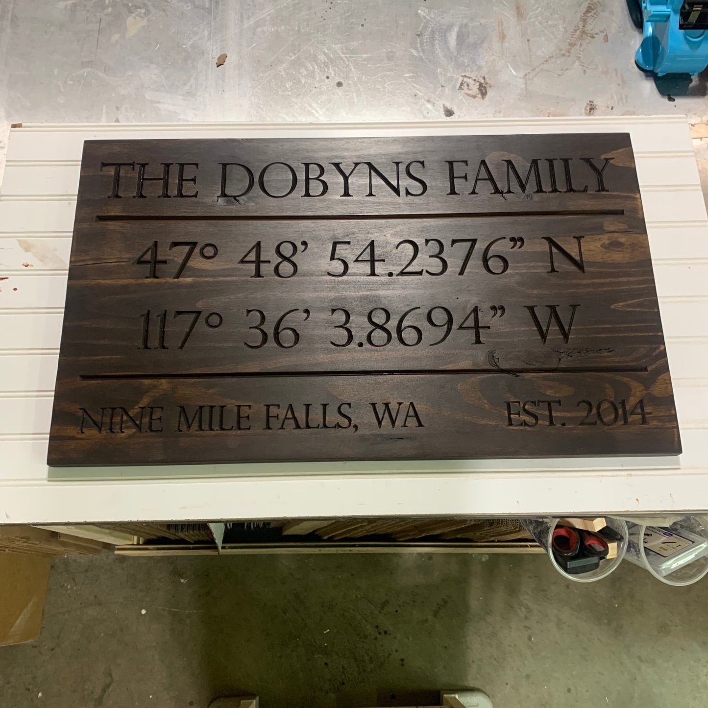 Family Sign Coordinates - Personalized Engraved Rectangle Sign