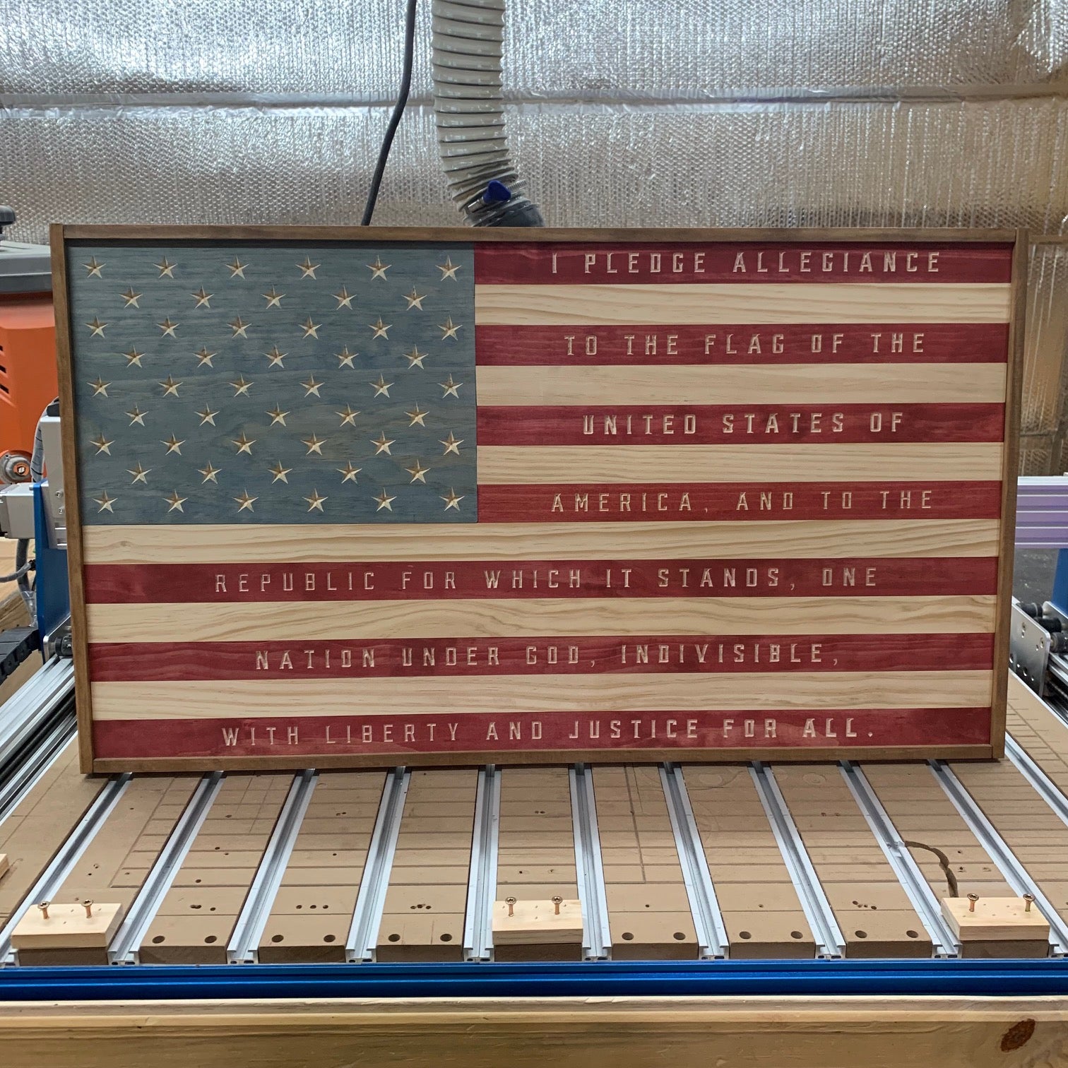 Pledge Allegiance Engraved USA Flag with Frame – Dobyns Family ...