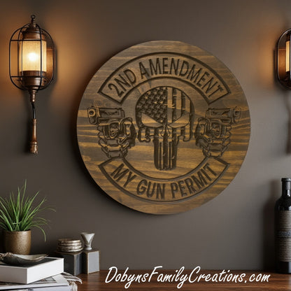 2nd Amendment My Gun Permit Engraved Sign